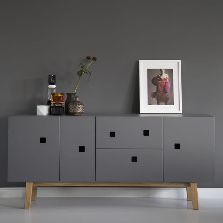 Banc multimédia Peep M2 - slate grey, retro, structure en chêne - Zweed