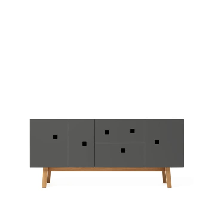 Banc multimédia Peep M2 - slate grey, retro, structure en chêne - Zweed