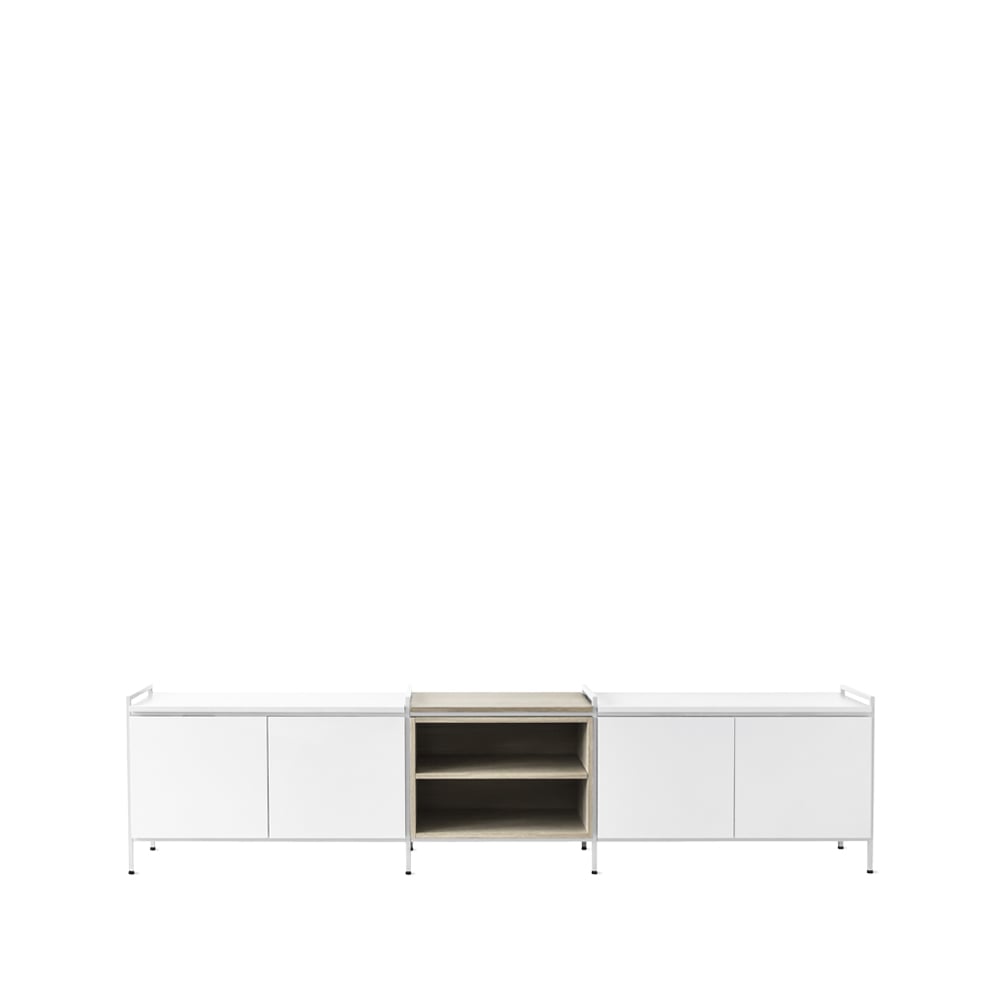 Zweed Buffet Molto bas blanc/chêne, 3 sections | Design Scandinave | Commodes & buffets | Blanc
