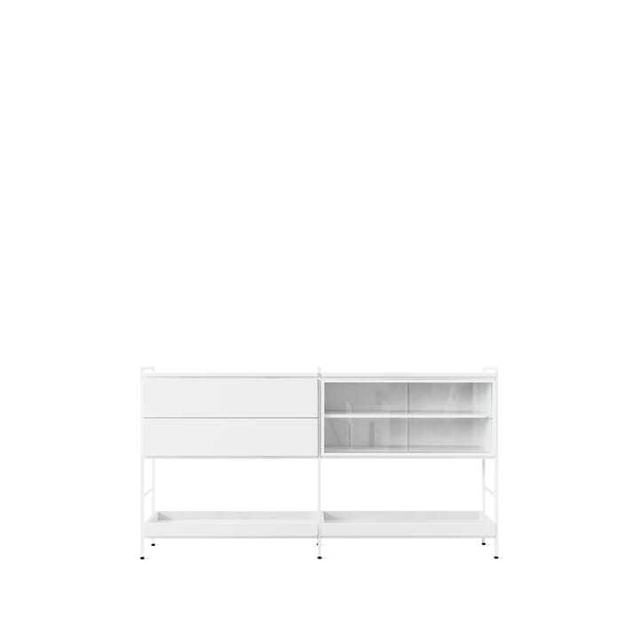 Buffet Molto Medium - blanc, 2 sections avec vitrine - Zweed