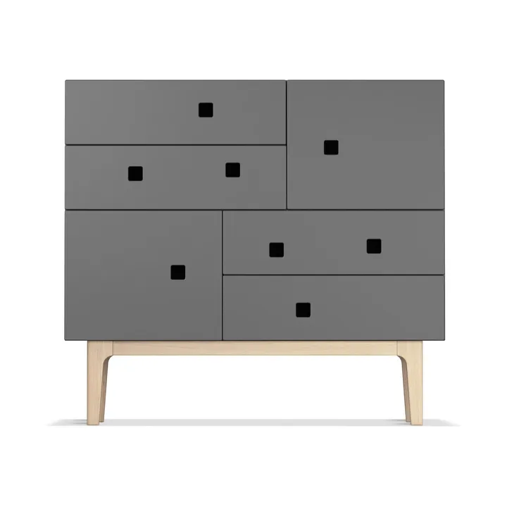 Commode Peep B1 - slate grey, chêne pigmenté blanc - Zweed