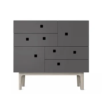 Commode Peep B1 - slate grey, chêne pigmenté blanc - Zweed