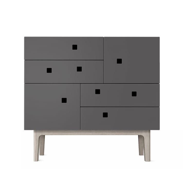 Commode Peep B1 - slate grey, chêne pigmenté blanc - Zweed