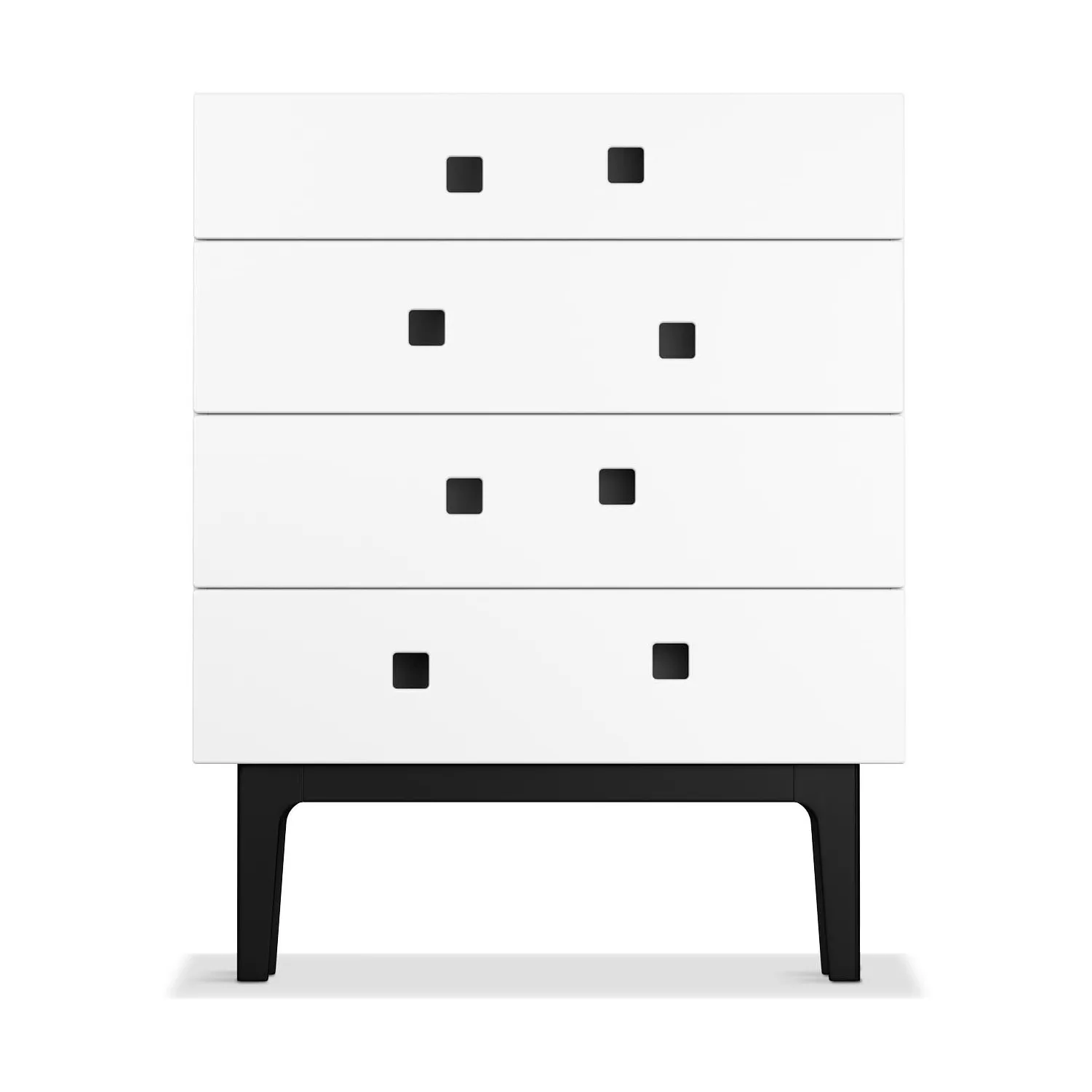 Commode Peep B3, blanc, laqué noir Zweed