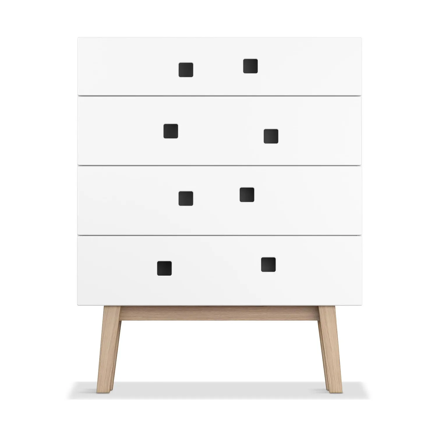 Commode Peep B3, blanc, retro, structure en chêne Zweed