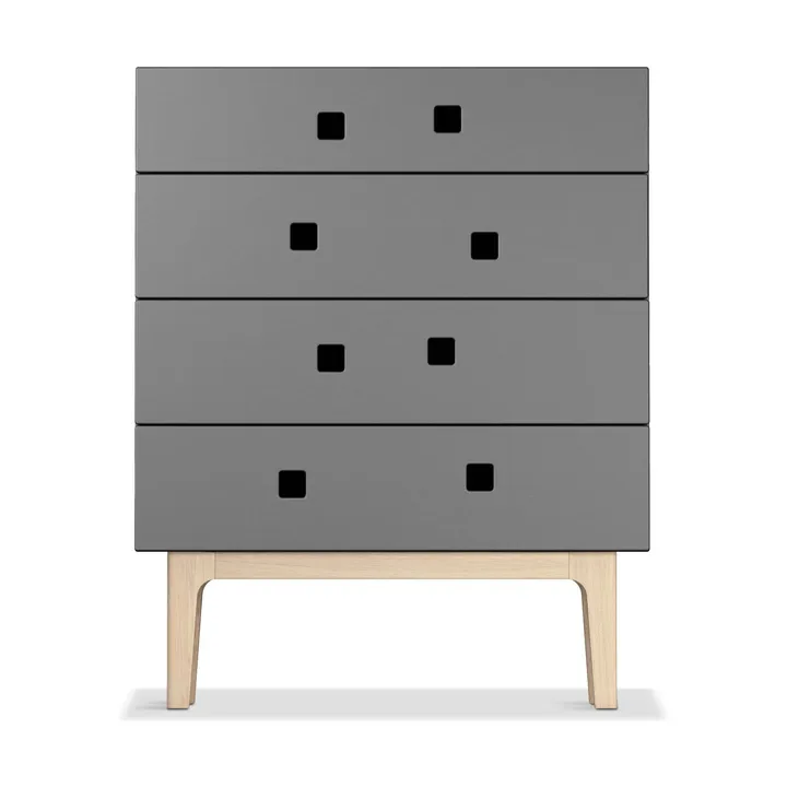 Commode Peep B3 - slate grey, chêne pigmenté blanc - Zweed