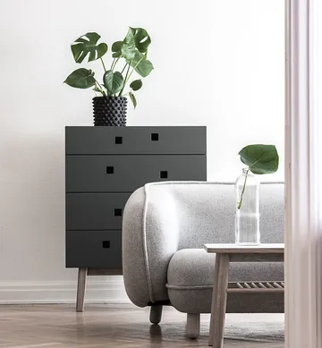 Commode Peep B3 - slate grey, chêne pigmenté blanc - Zweed
