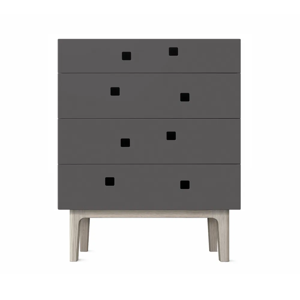 Commode Peep B3, slate grey, chêne pigmenté blanc Zweed