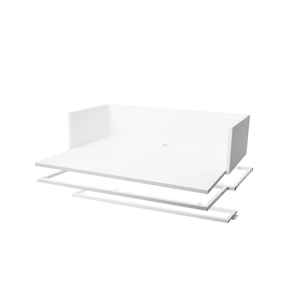 Module pour bureau Molto 840, blanc, cadres en métal blanc inclus Zweed