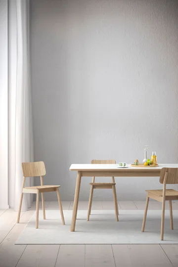 Table à manger Dino 200 - blanc, structure en chêne, new - Zweed