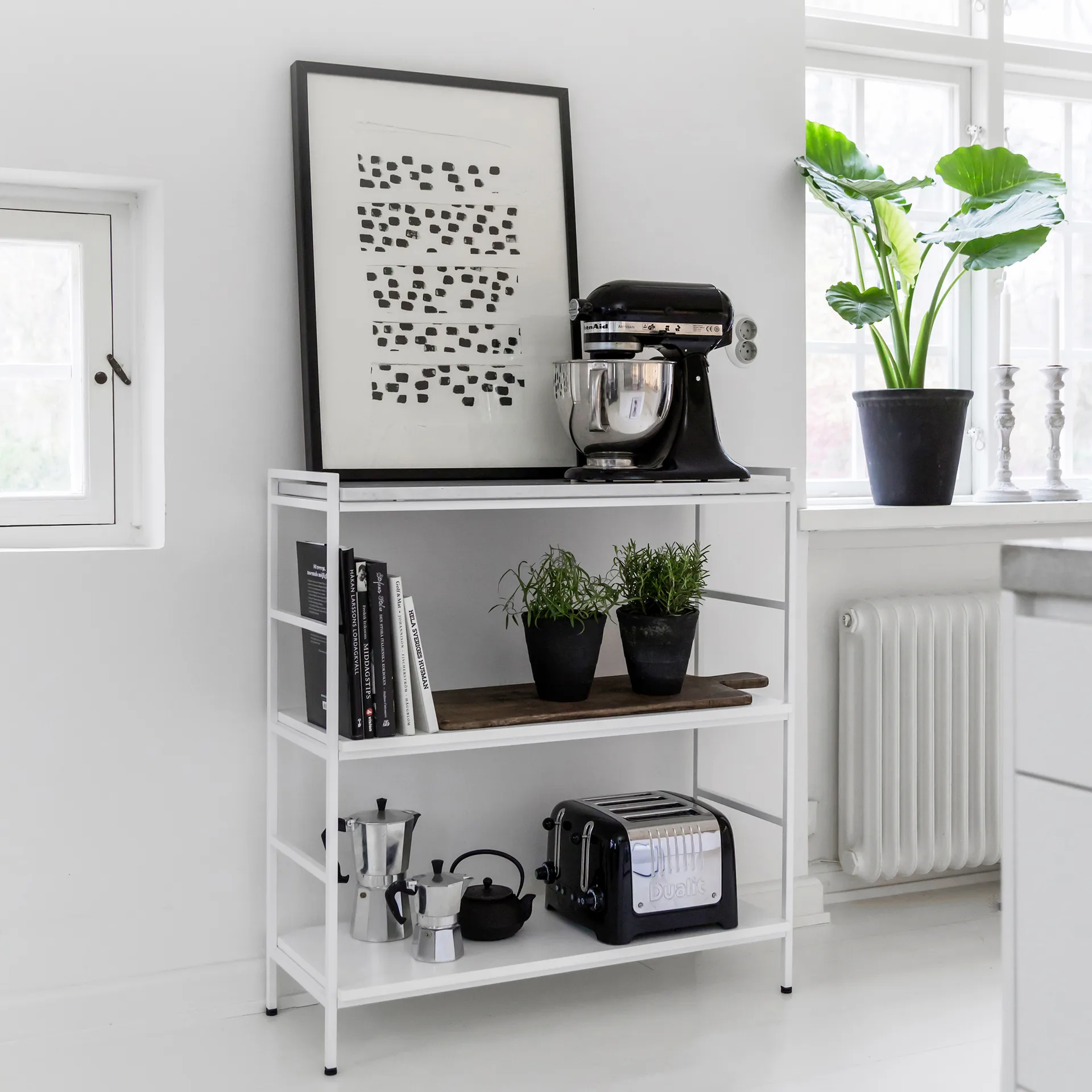 Tablette pour étagère Molto 840, blanc, cadre en métal blanc incl. Zweed