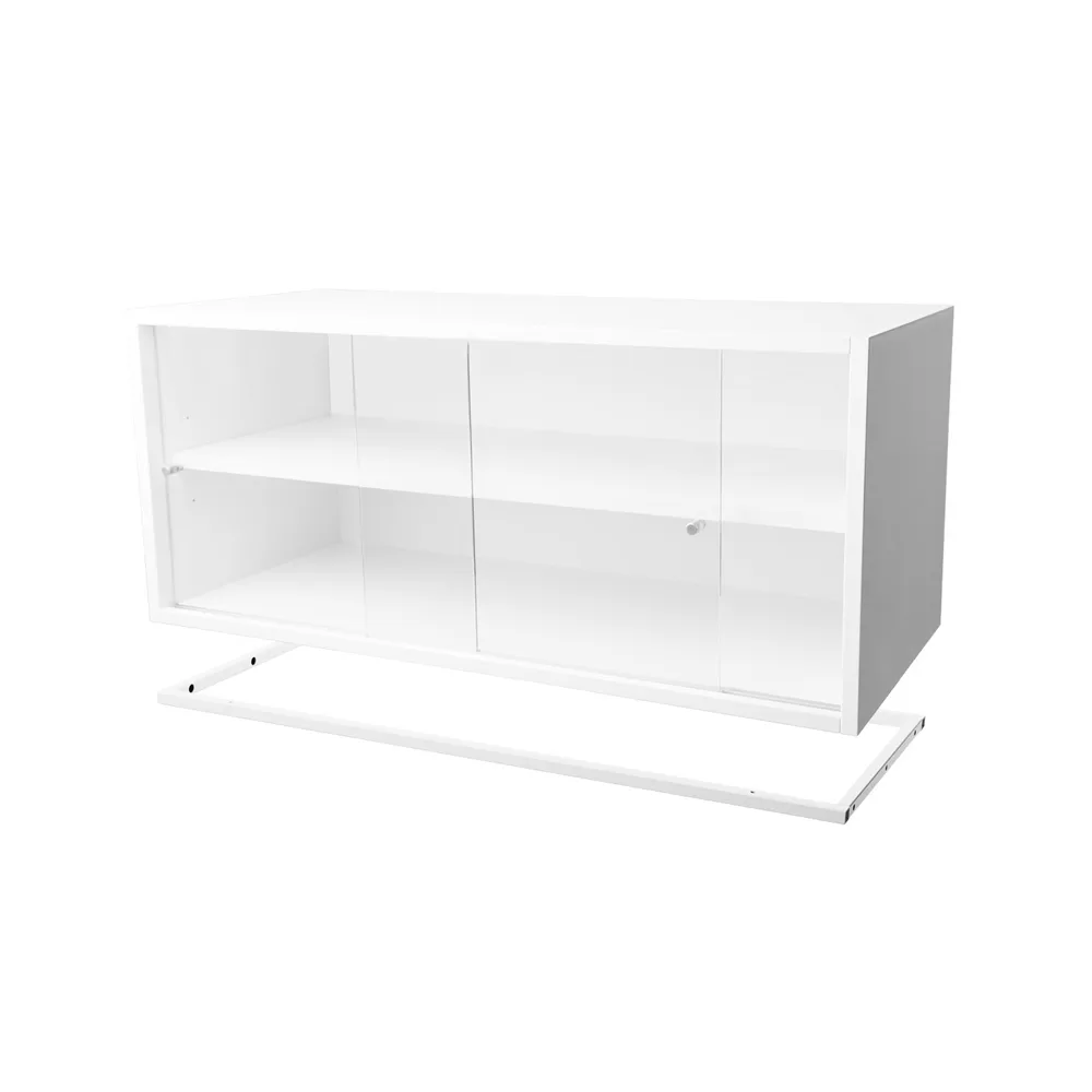 Vitrine Molto 840, blanc, cadre en métal blanc incl. Zweed