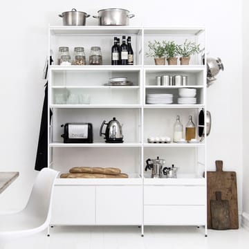 Vitrine Molto 840 - blanc, cadre en métal blanc incl. - Zweed