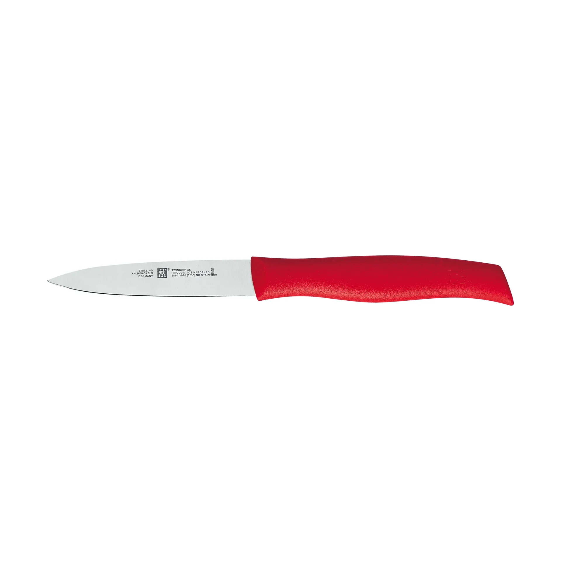 Couteau à légumes pointu Zwilling Twin Grip 9 cm, Rouge-acier inoxydable Zwilling
