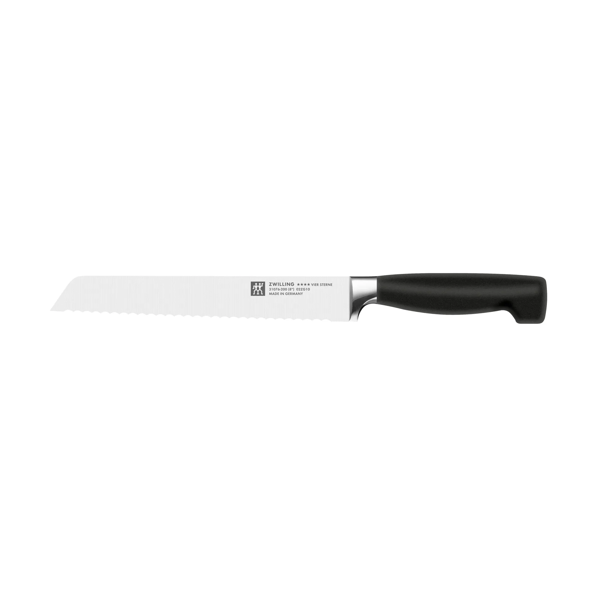 Couteau à pain Zwilling Four Star 20 cm, Noir-acier inoxydable Zwilling