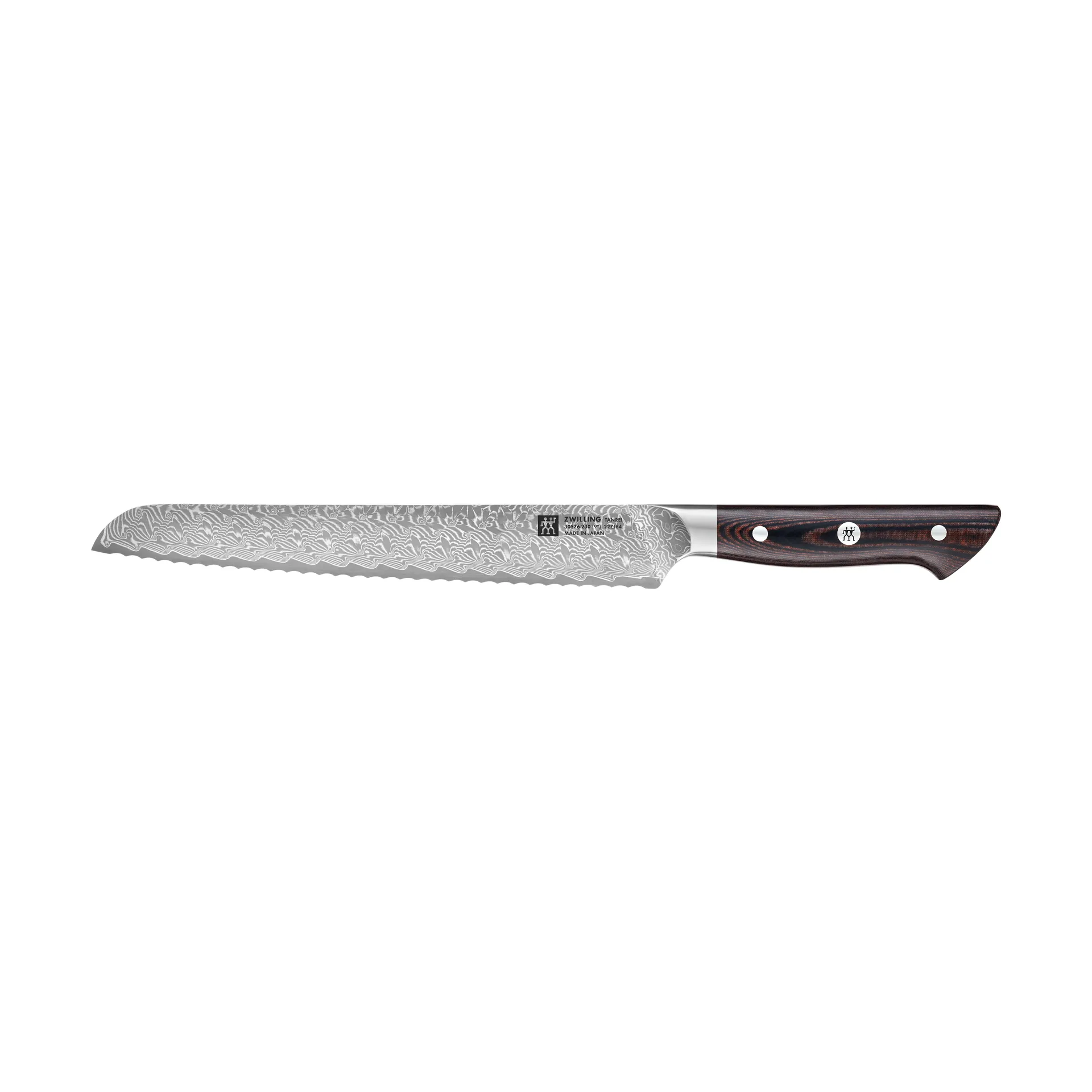 Couteau à pain Zwilling Tanrei 23 cm, Damassé noir Zwilling