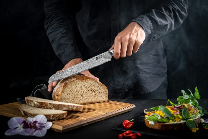 Couteau à pain Zwilling Tanrei 23 cm, Damassé noir Zwilling