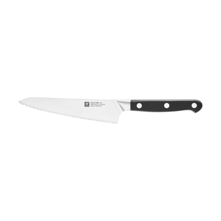 Couteau de chef compact dentelé Zwilling Pro 14 cm - Noir-acier inoxydable - Zwilling