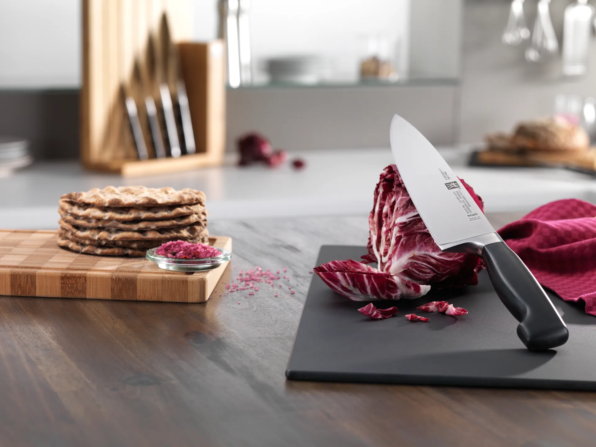 Couteau de chef Zwilling Four Star 20 cm, Noir-acier inoxydable Zwilling