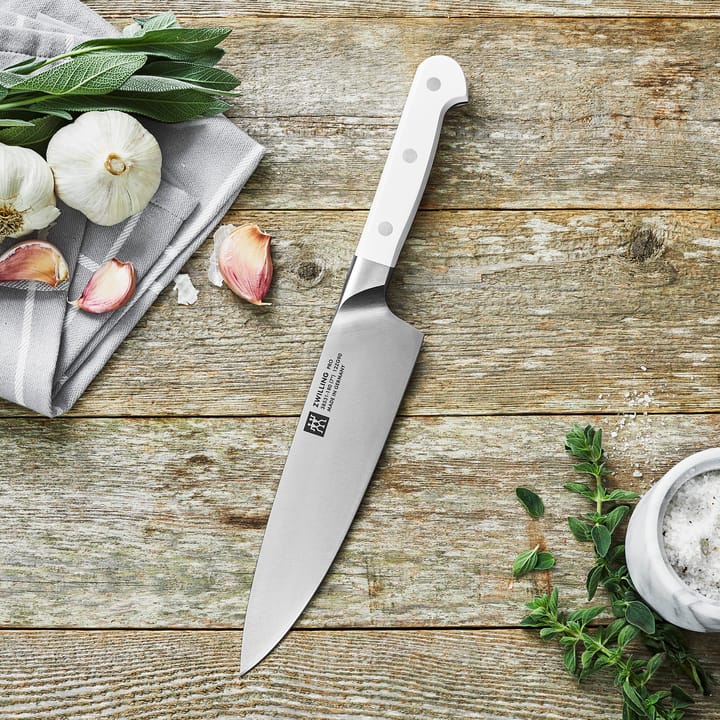 Couteau de chef Zwilling Pro Le Blanc 18 cm, Blanc-acier inoxydable Zwilling