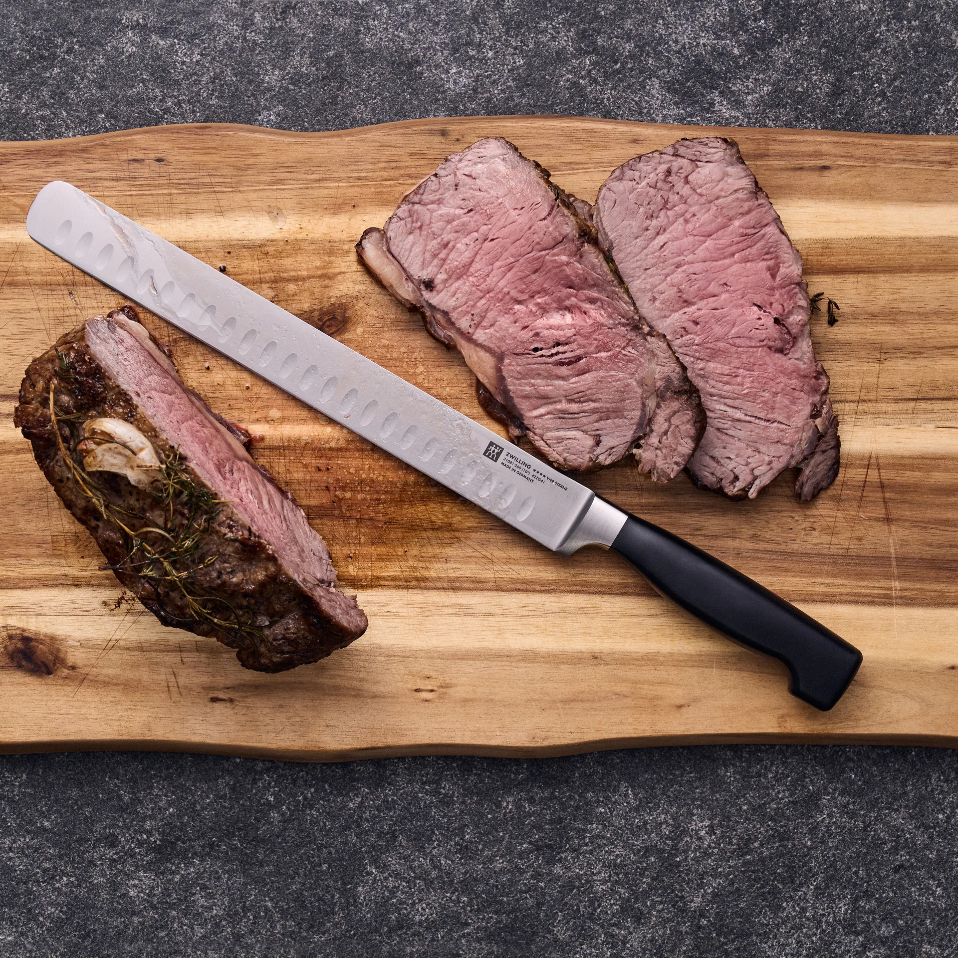 Couteau de filetage/couteau à trancher Zwilling Four Star 26 cm, Noir-acier inoxydable Zwilling