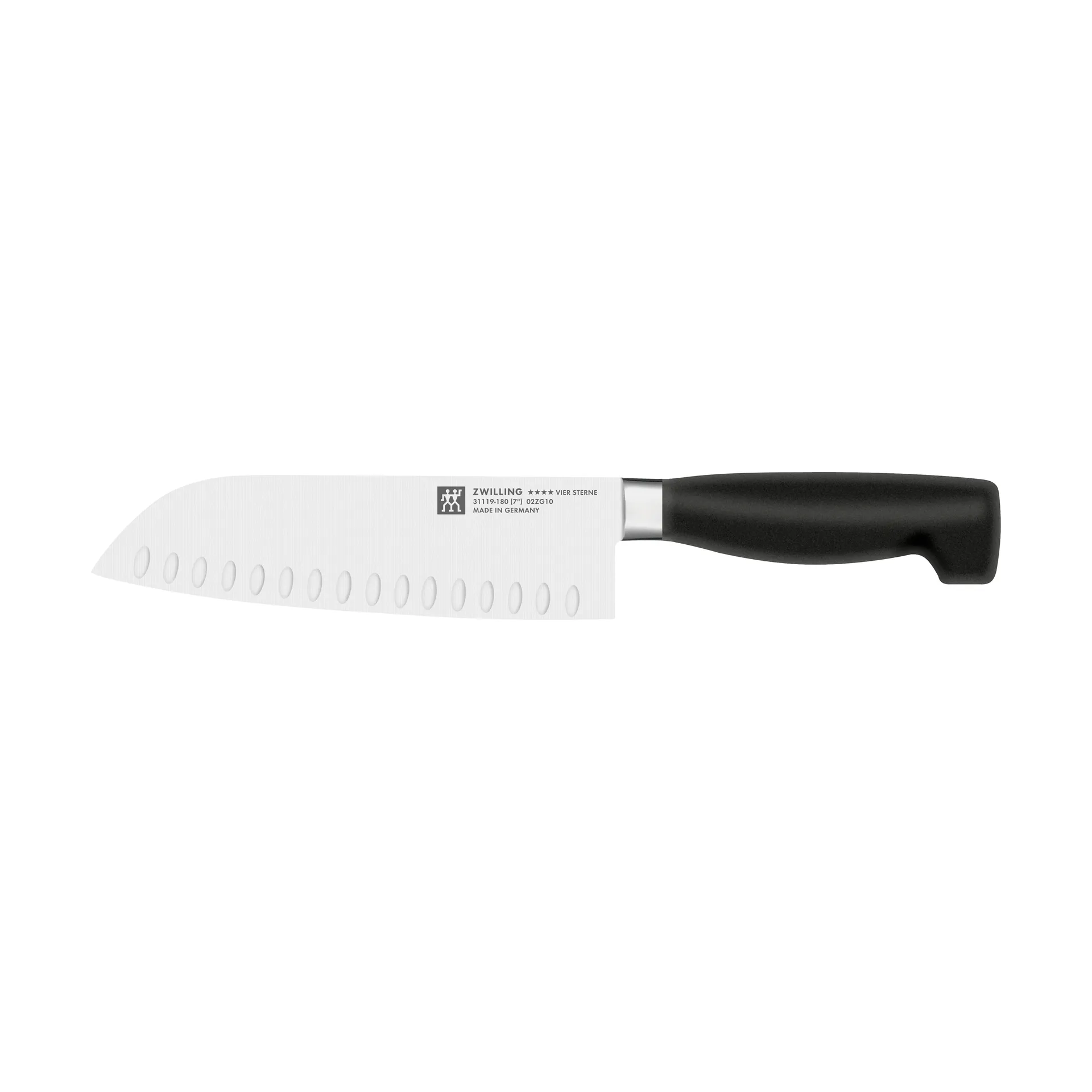 Couteau Santoku Zwilling Gourmet 18 cm, Noir-acier inoxydable Zwilling