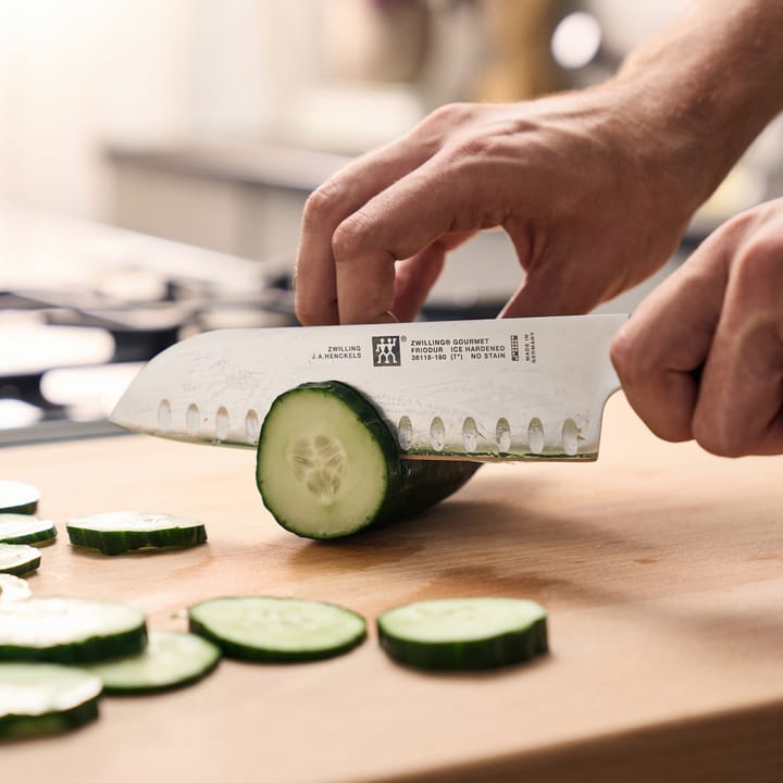 Couteau Santoku Zwilling Tanrei 18 cm, Noir-acier inoxydable Zwilling