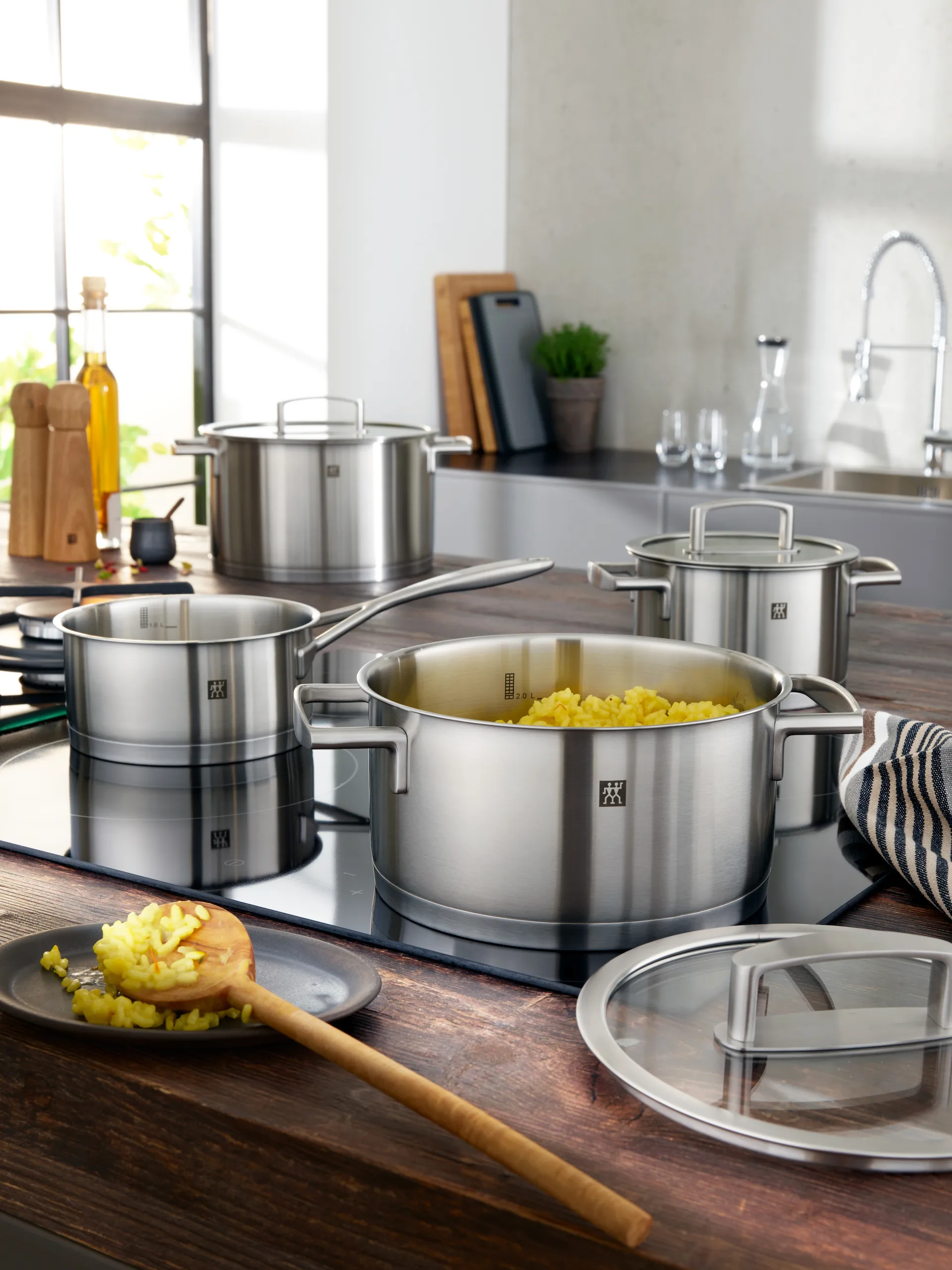 Ensemble de cocottes Zwilling Blancality 3 Pièces, Acier inoxydable-transparent Zwilling