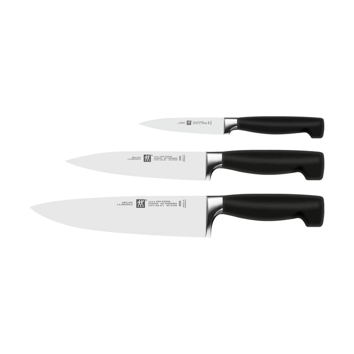 Set de couteaux Zwilling Four Star 3 pièces - Noir-acier inoxydable - Zwilling