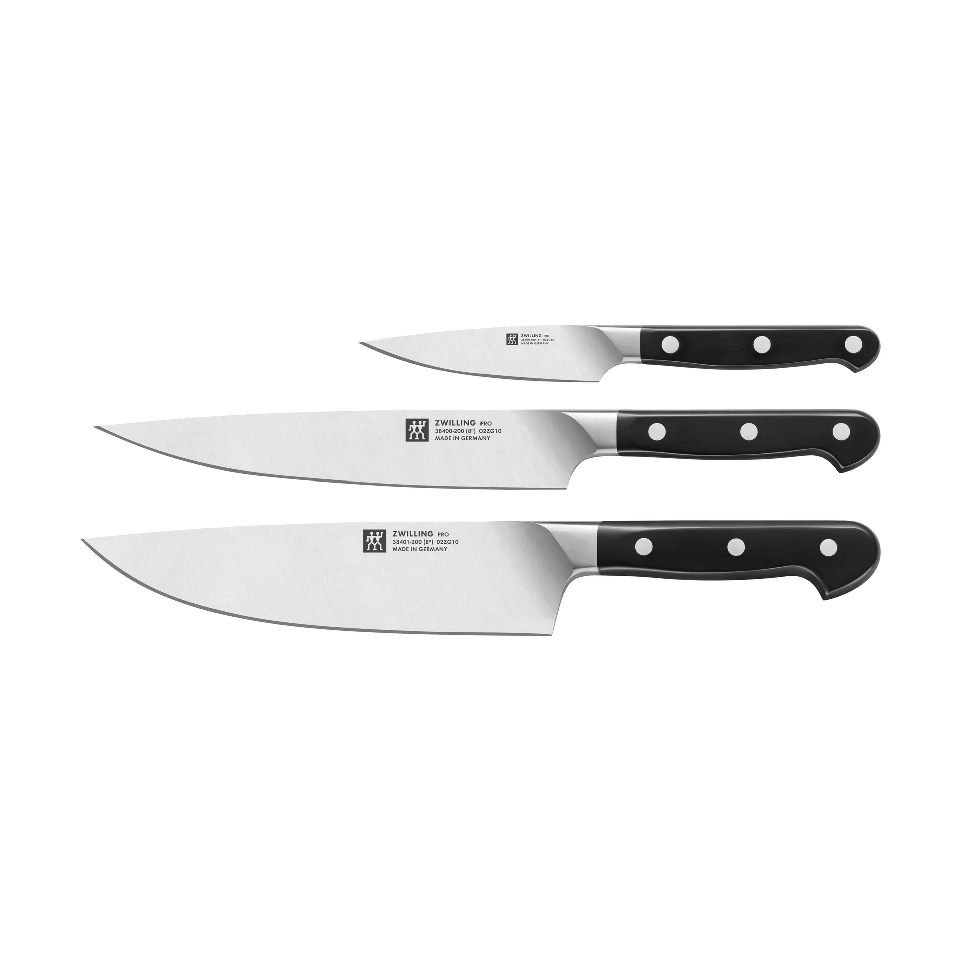 Set de couteaux Zwilling Pro 3 pièces, Noir-acier inoxydable Zwilling