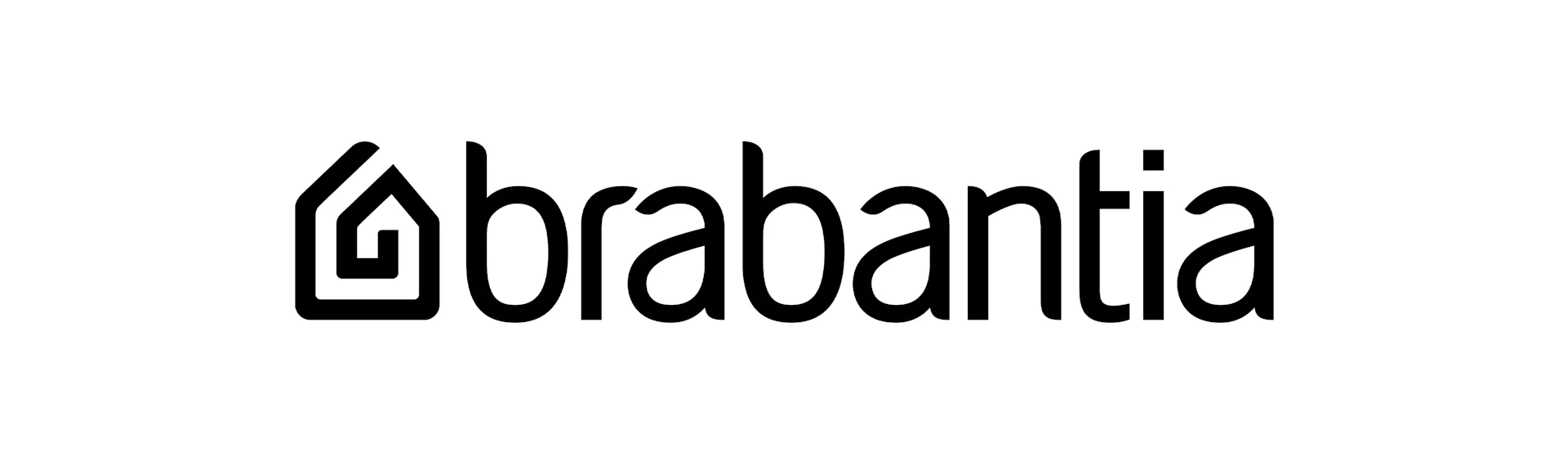 Logo Brabantia avec une icône de maison stylisée et le nom de la marque en minuscules.
