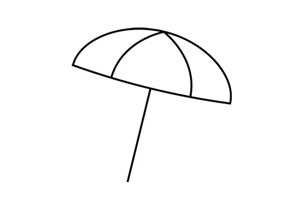 Dessin au trait d'un parasol.