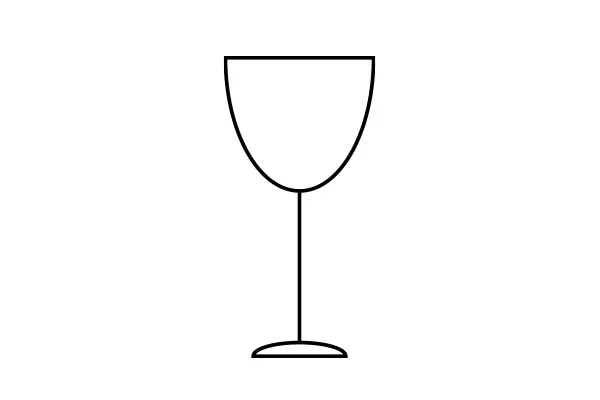 Contour d'un verre à vin vide