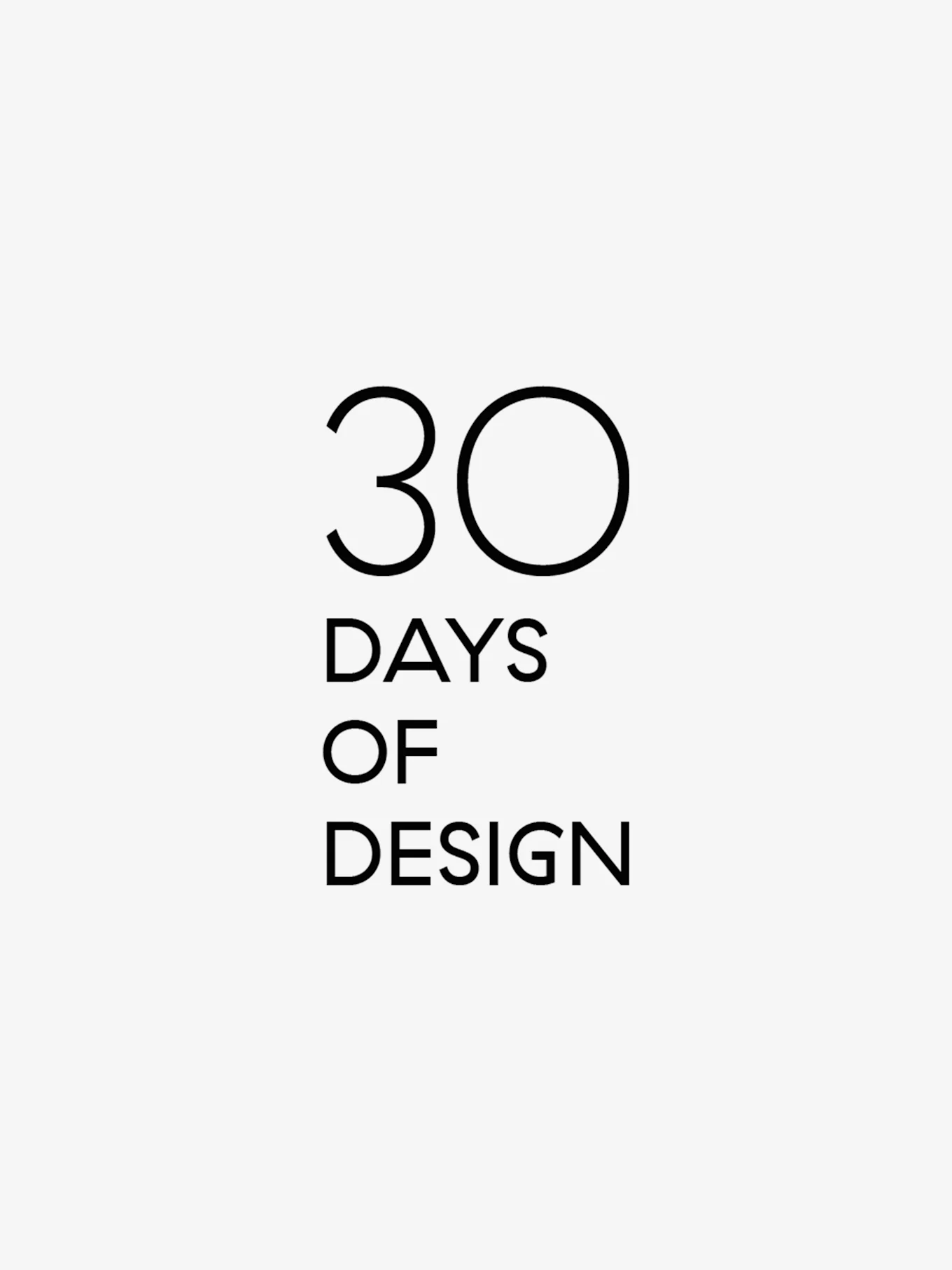 Texte indiquant '30 Days of Design'